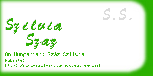 szilvia szaz business card