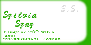 szilvia szaz business card